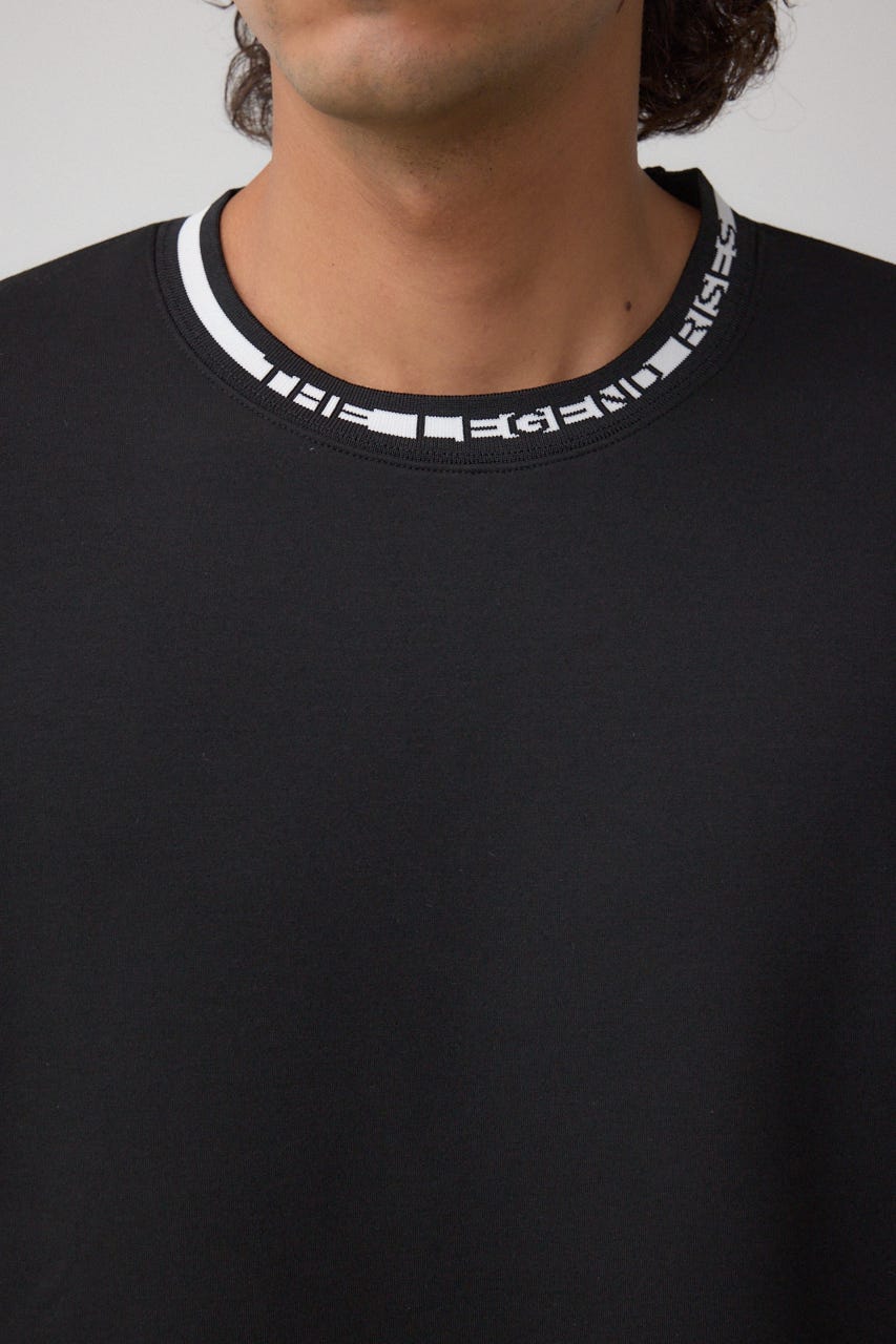 ネックジャガードトップス BLK M