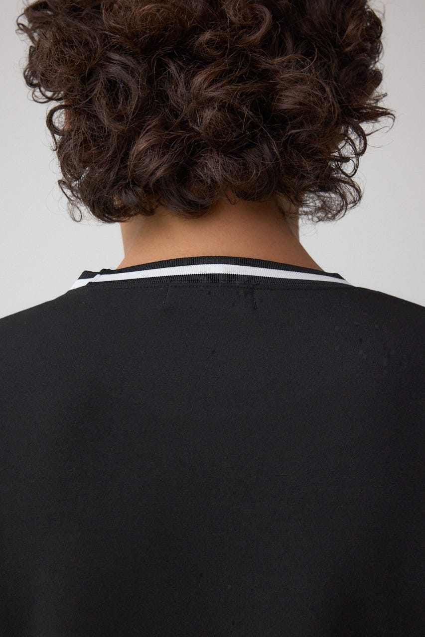 ネックジャガードトップス BLK M