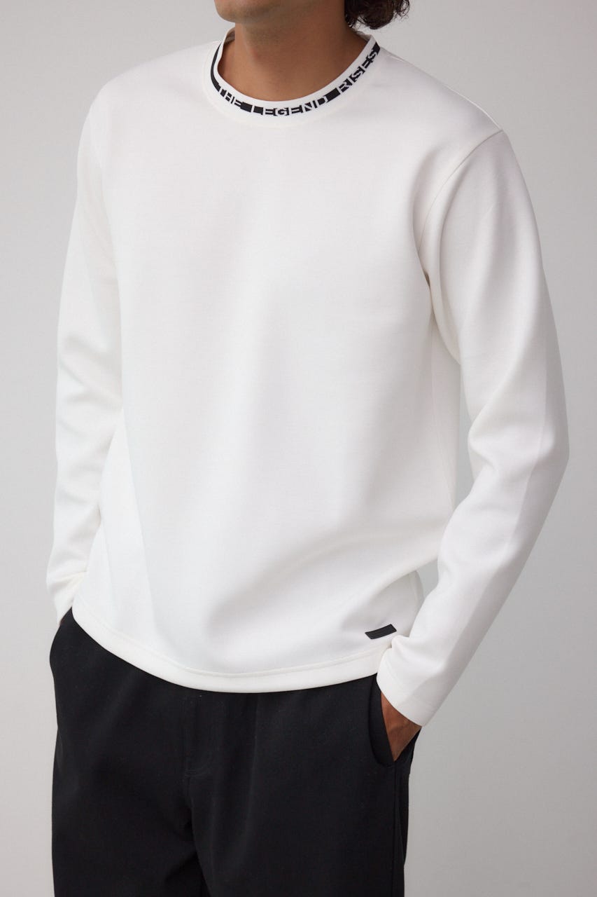 ネックジャガードトップス WHT L