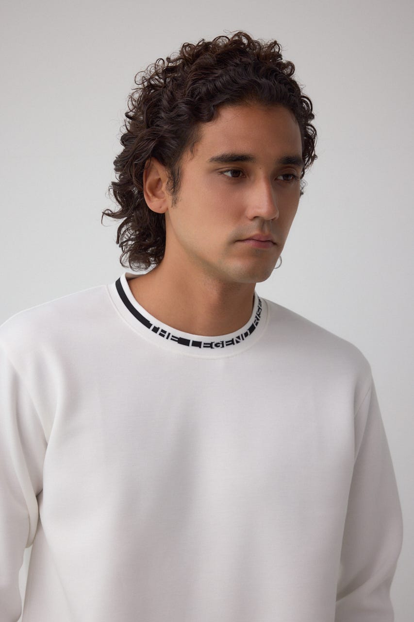 ネックジャガードトップス WHT L