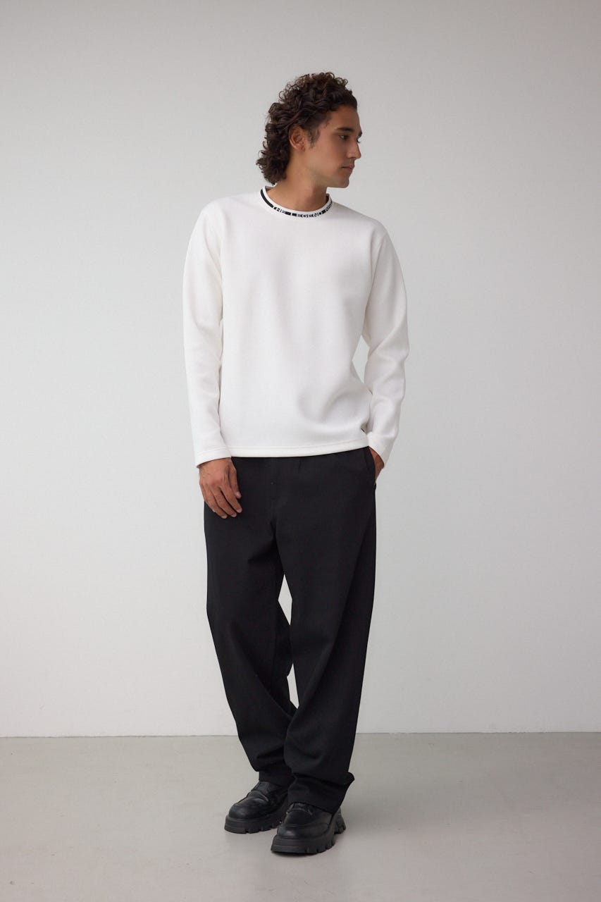 ネックジャガードトップス WHT L