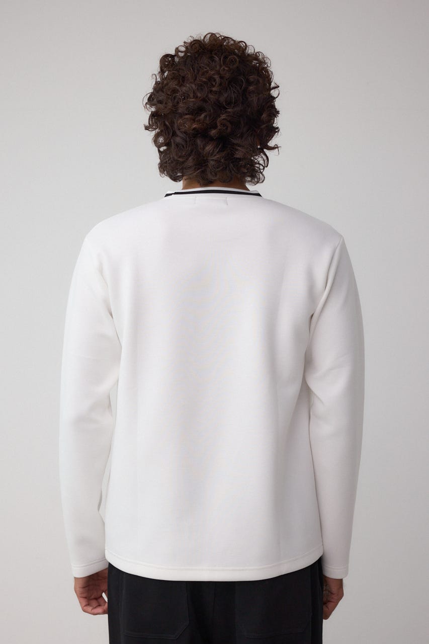 ネックジャガードトップス WHT L