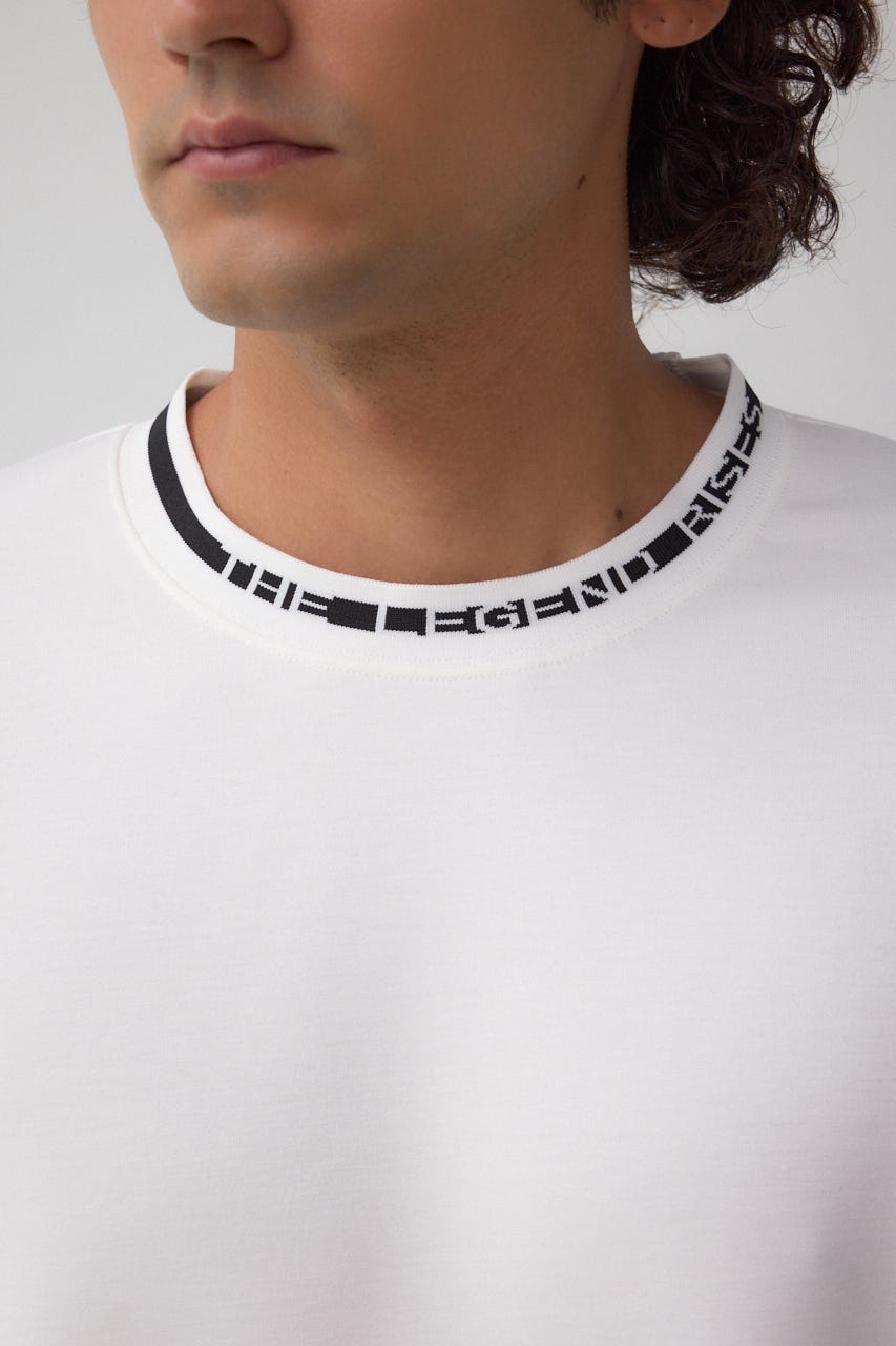 ネックジャガードトップス WHT L