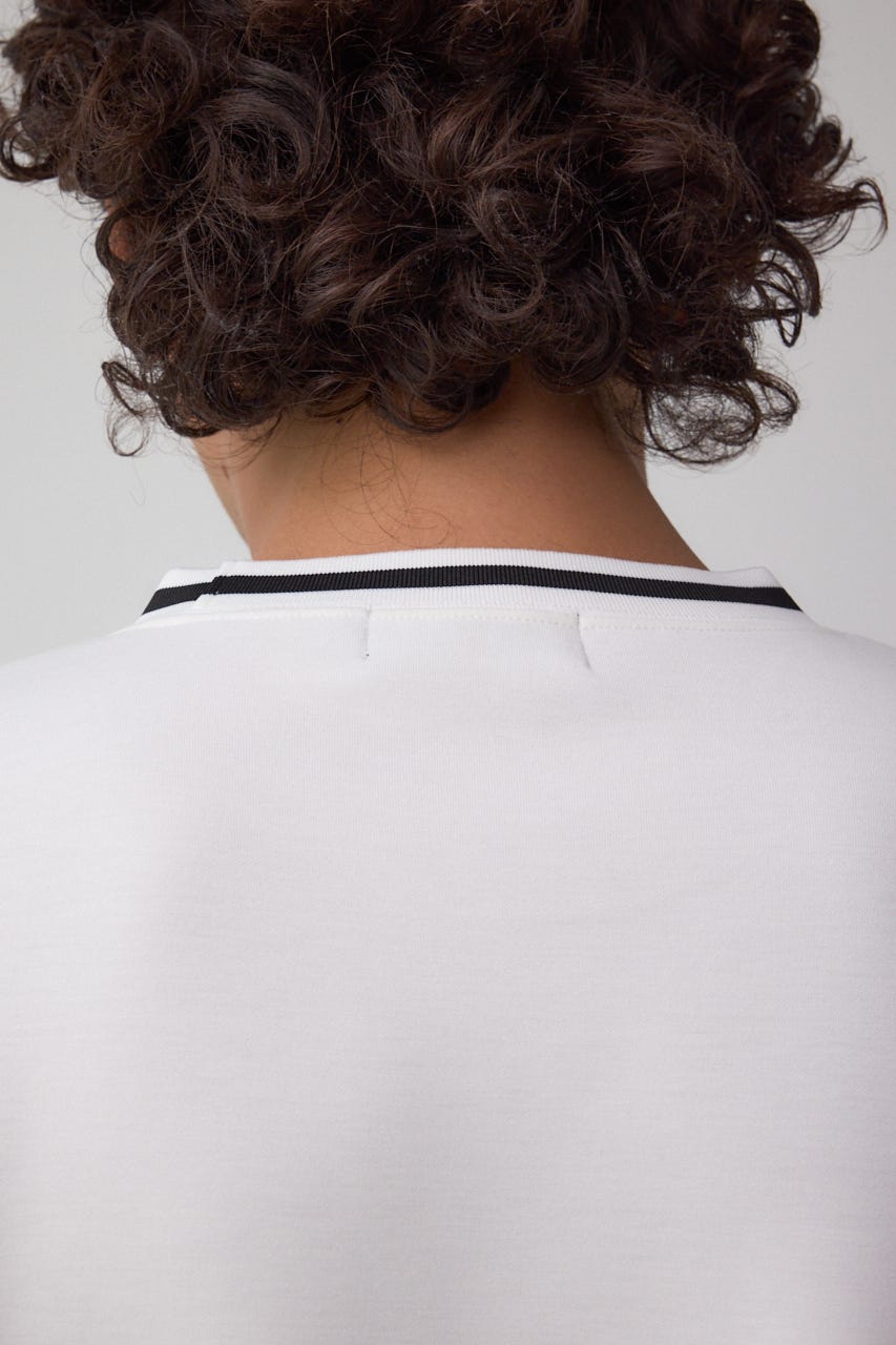 ネックジャガードトップス WHT L