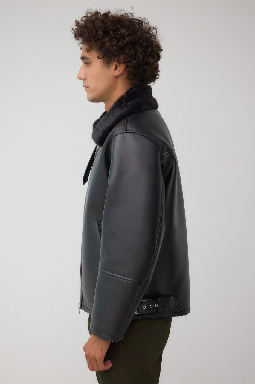 ぼん　moussy レザーブルゾン【タグ付き新品】 フェイクレザージャケット｜WOMEN｜250HAF30-065H｜AZUL BY