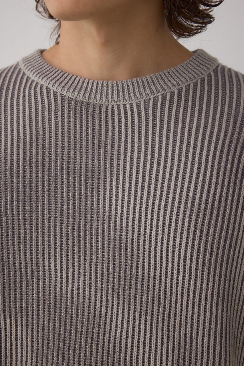 シャドウスプレーリブニット BEG L