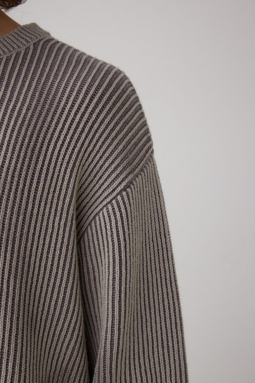 シャドウスプレーリブニット BEG L