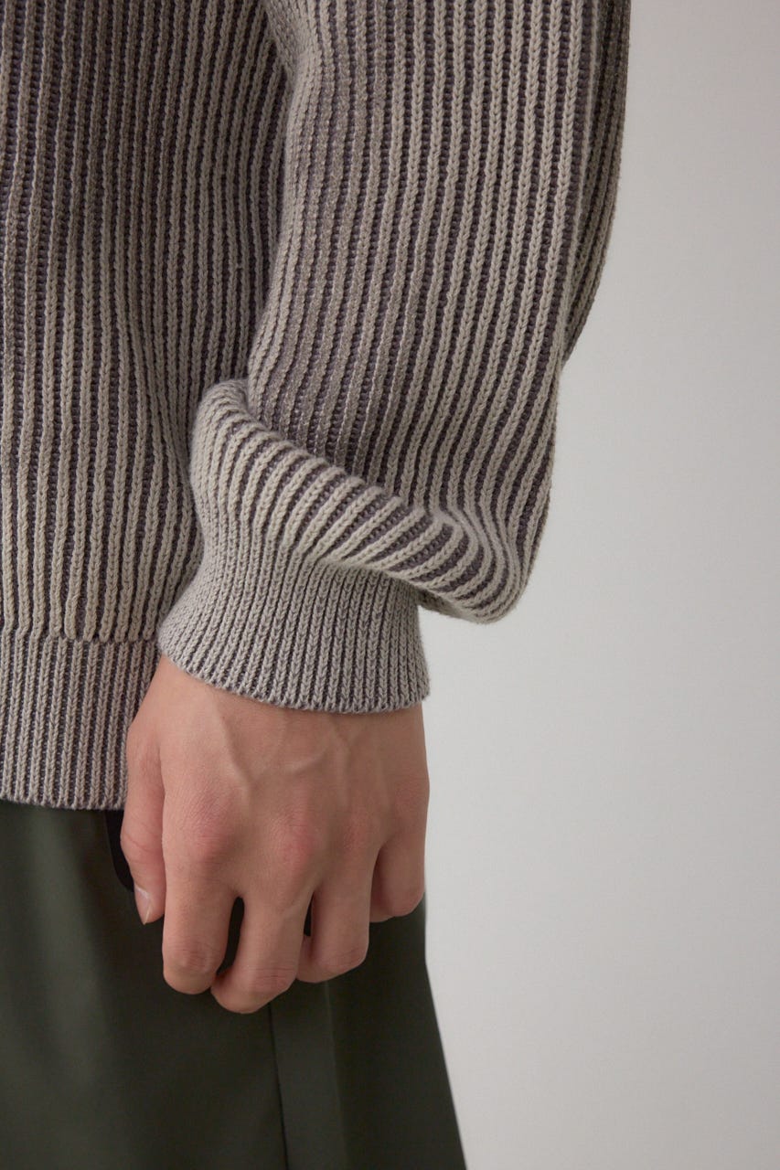 シャドウスプレーリブニット BEG L