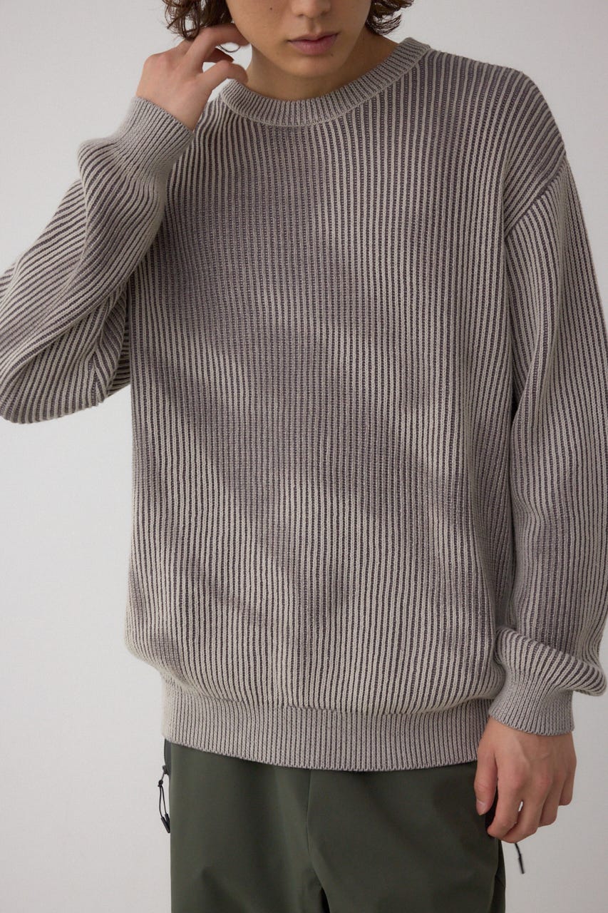 シャドウスプレーリブニット BEG L