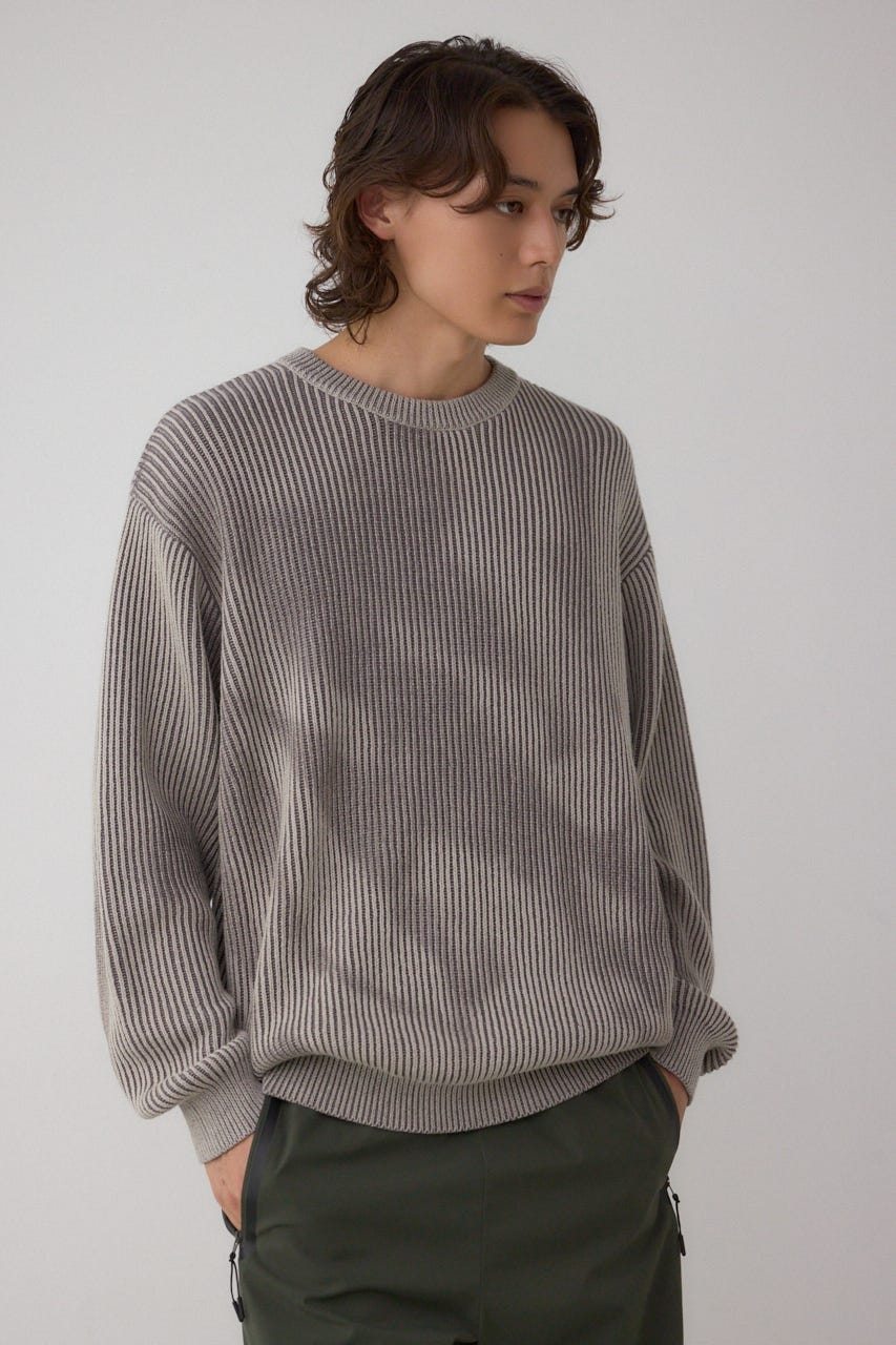 シャドウスプレーリブニット BEG L