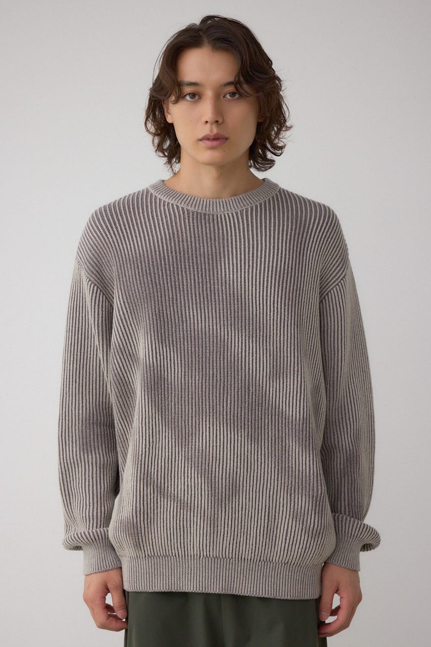 シャドウスプレーリブニット BEG L