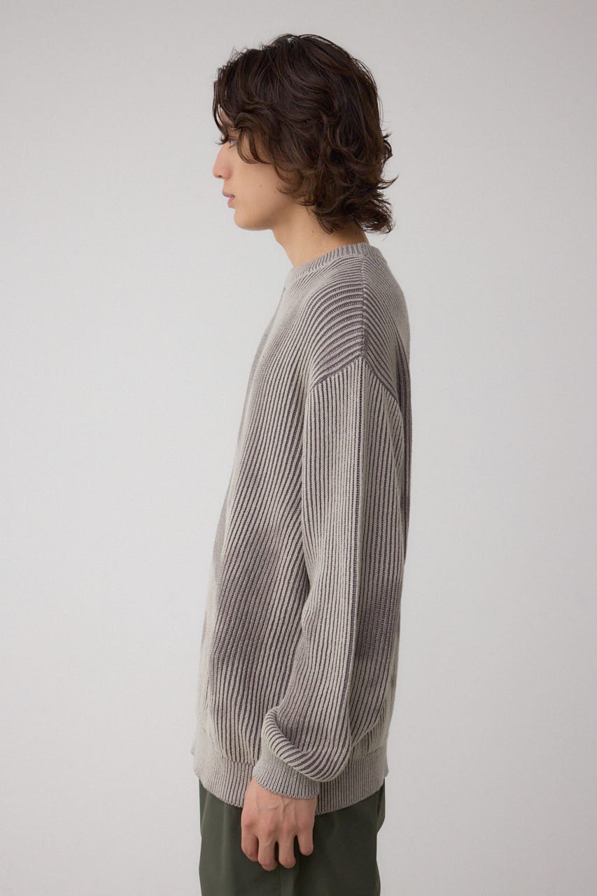 シャドウスプレーリブニット BEG L