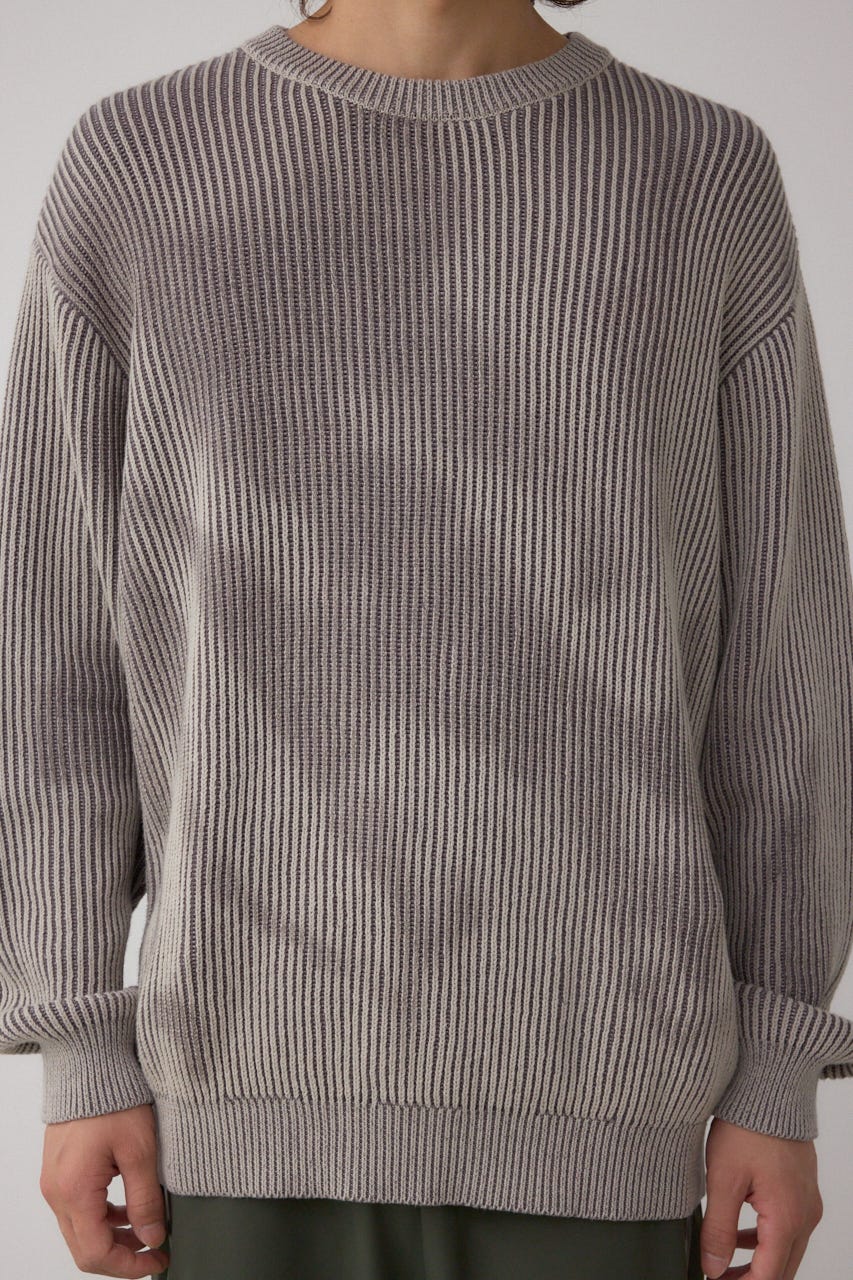 シャドウスプレーリブニット BEG L