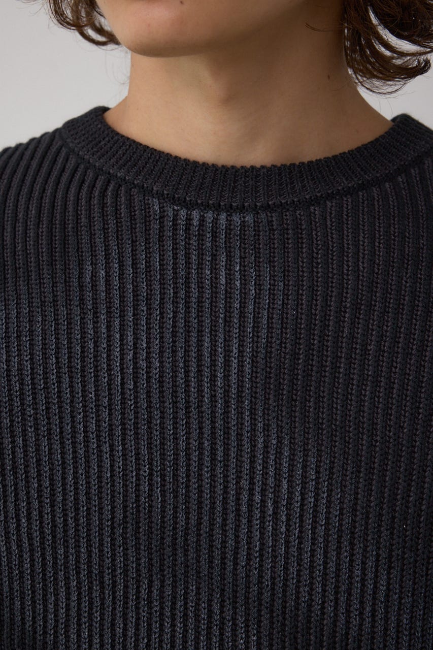 シャドウスプレーリブニット BLK L