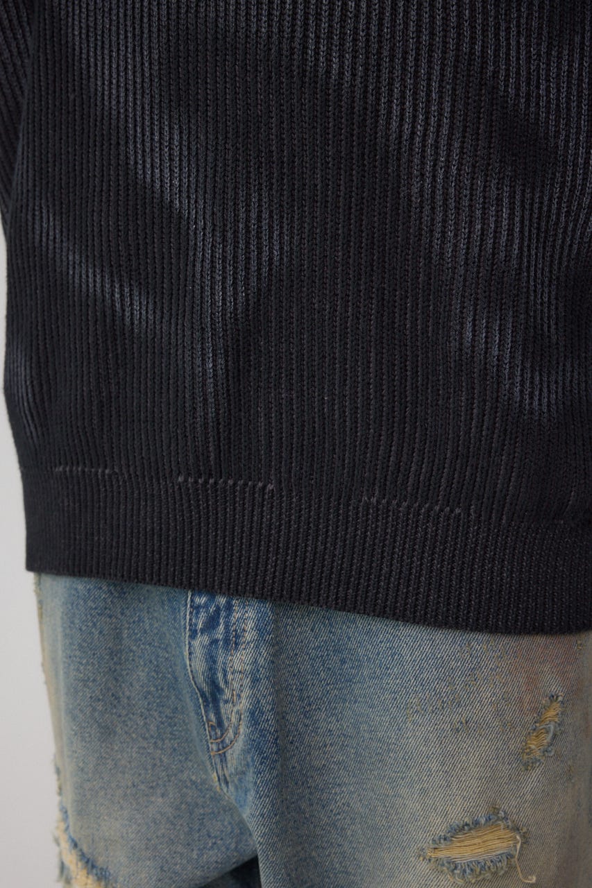 シャドウスプレーリブニット BLK L