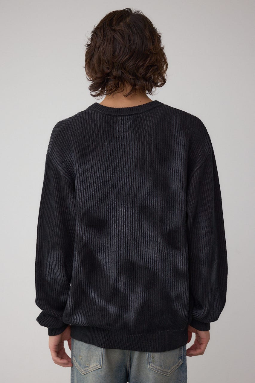 シャドウスプレーリブニット BLK L