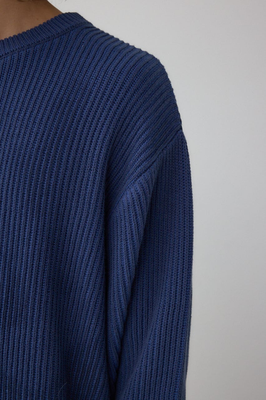 シャドウスプレーリブニット NVY M