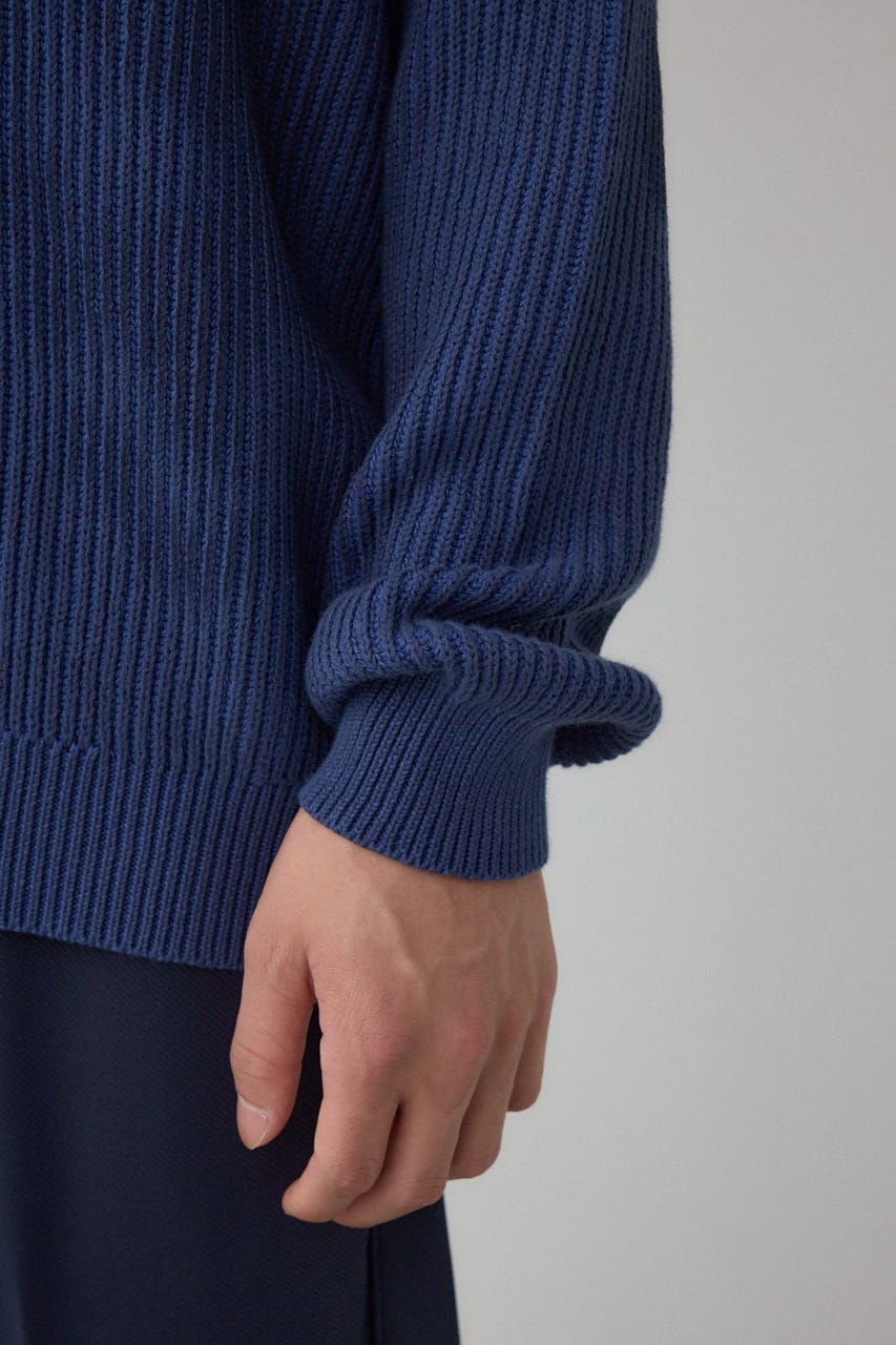 シャドウスプレーリブニット NVY M