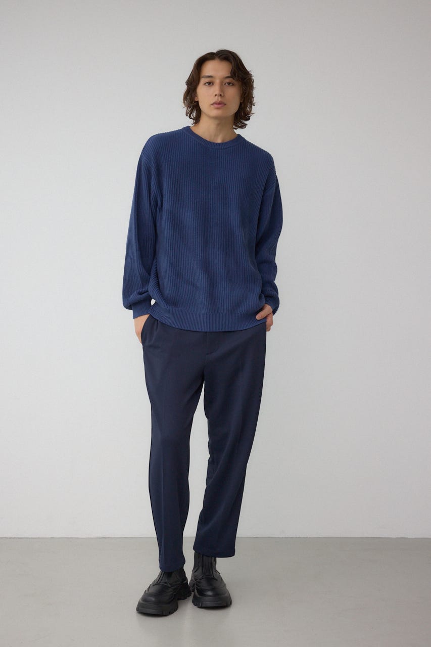 シャドウスプレーリブニット NVY M