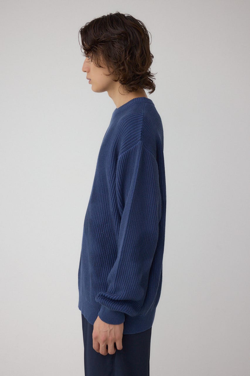 シャドウスプレーリブニット NVY M