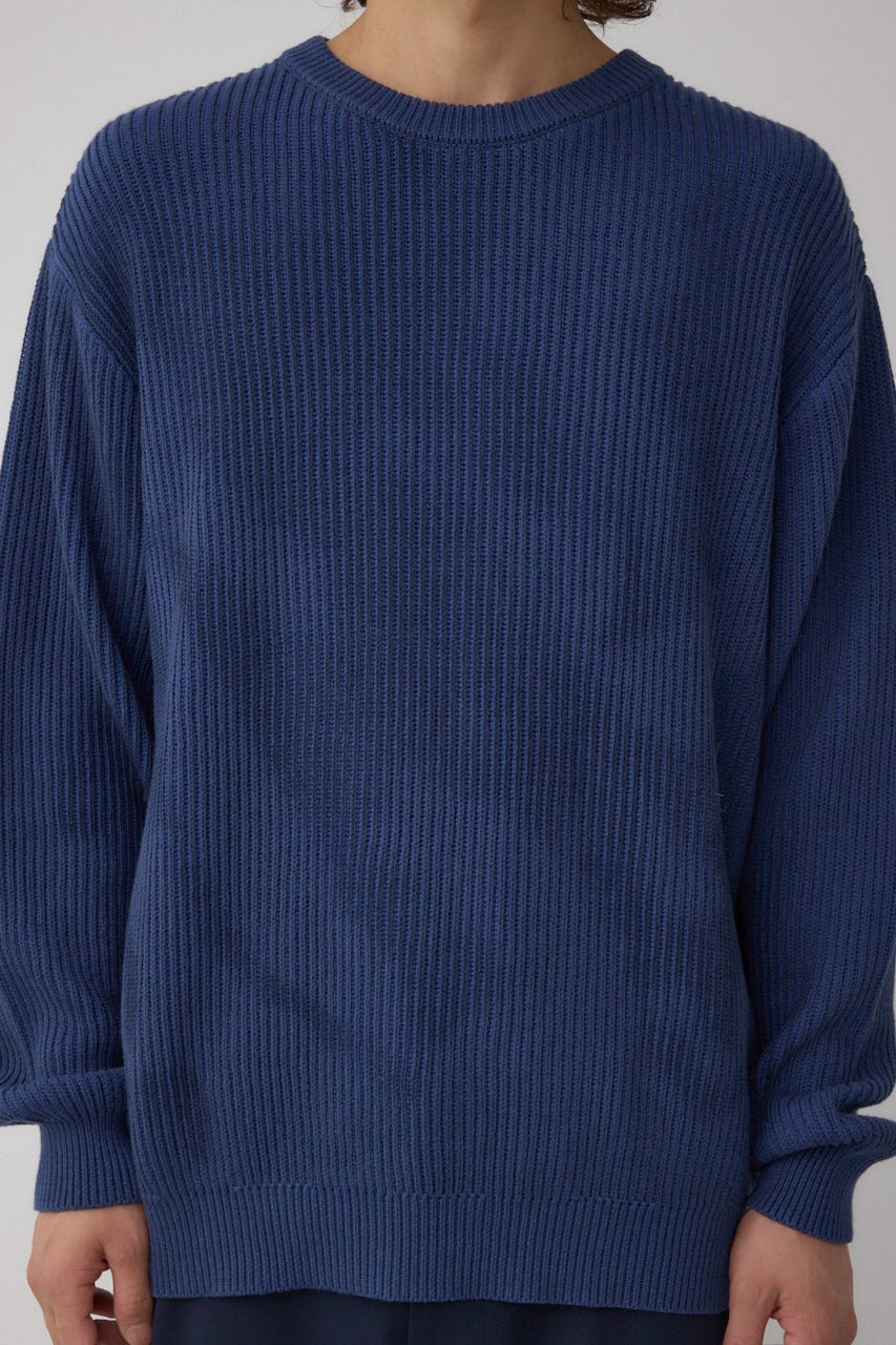 シャドウスプレーリブニット NVY M