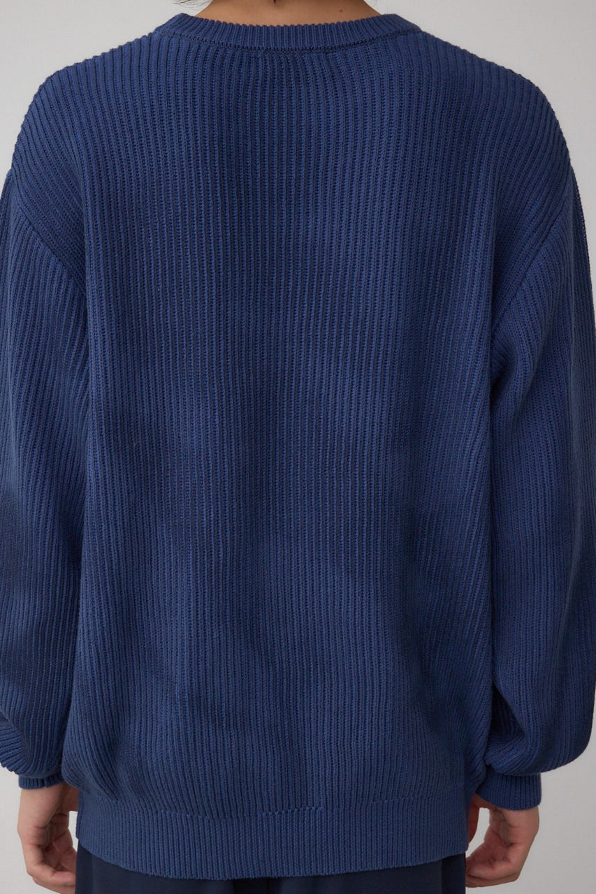 シャドウスプレーリブニット NVY M