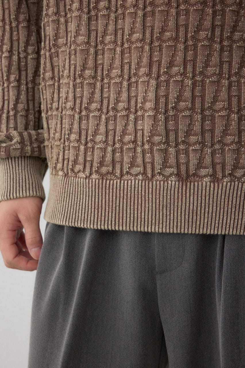 ヴィンテージライクジャガードニット BRN M