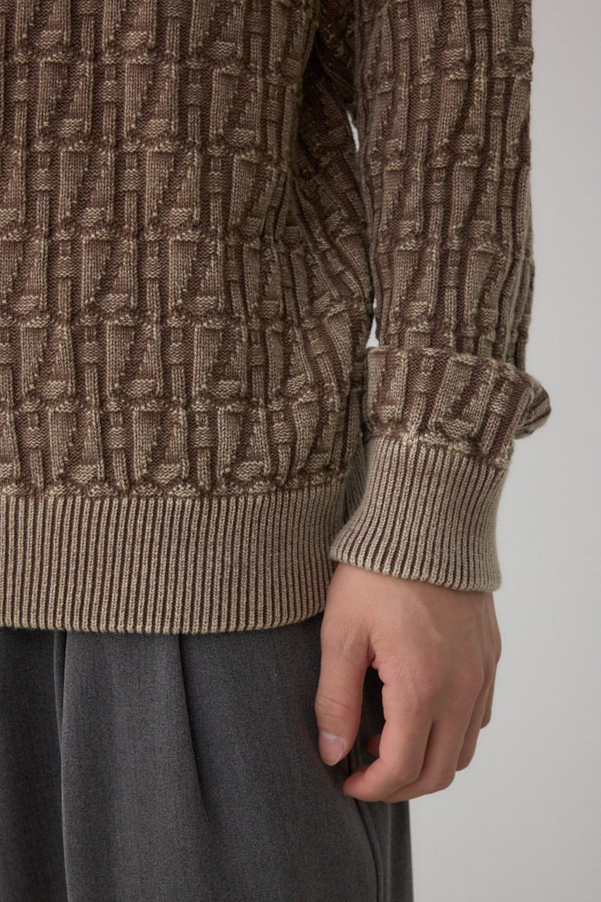 ヴィンテージライクジャガードニット BRN M