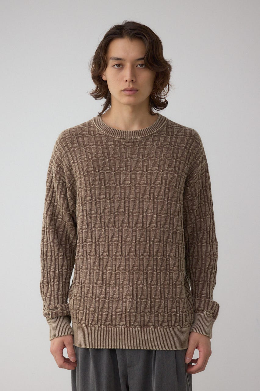 ヴィンテージライクジャガードニット BRN M