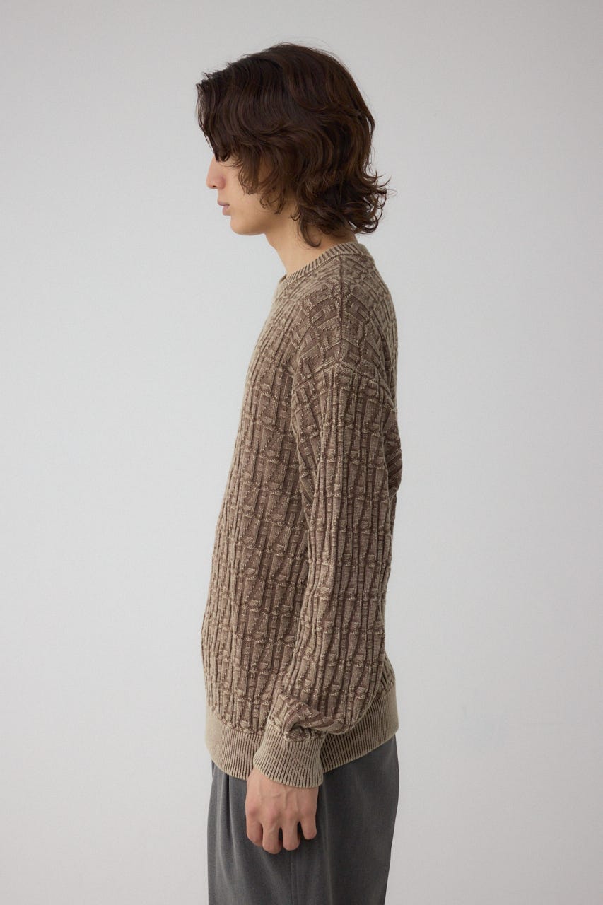 ヴィンテージライクジャガードニット BRN M