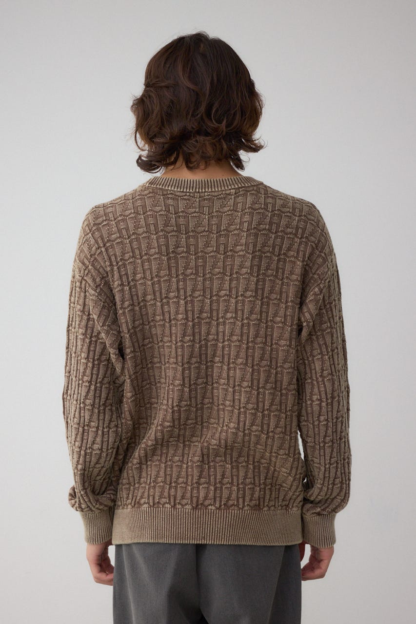 ヴィンテージライクジャガードニット BRN M