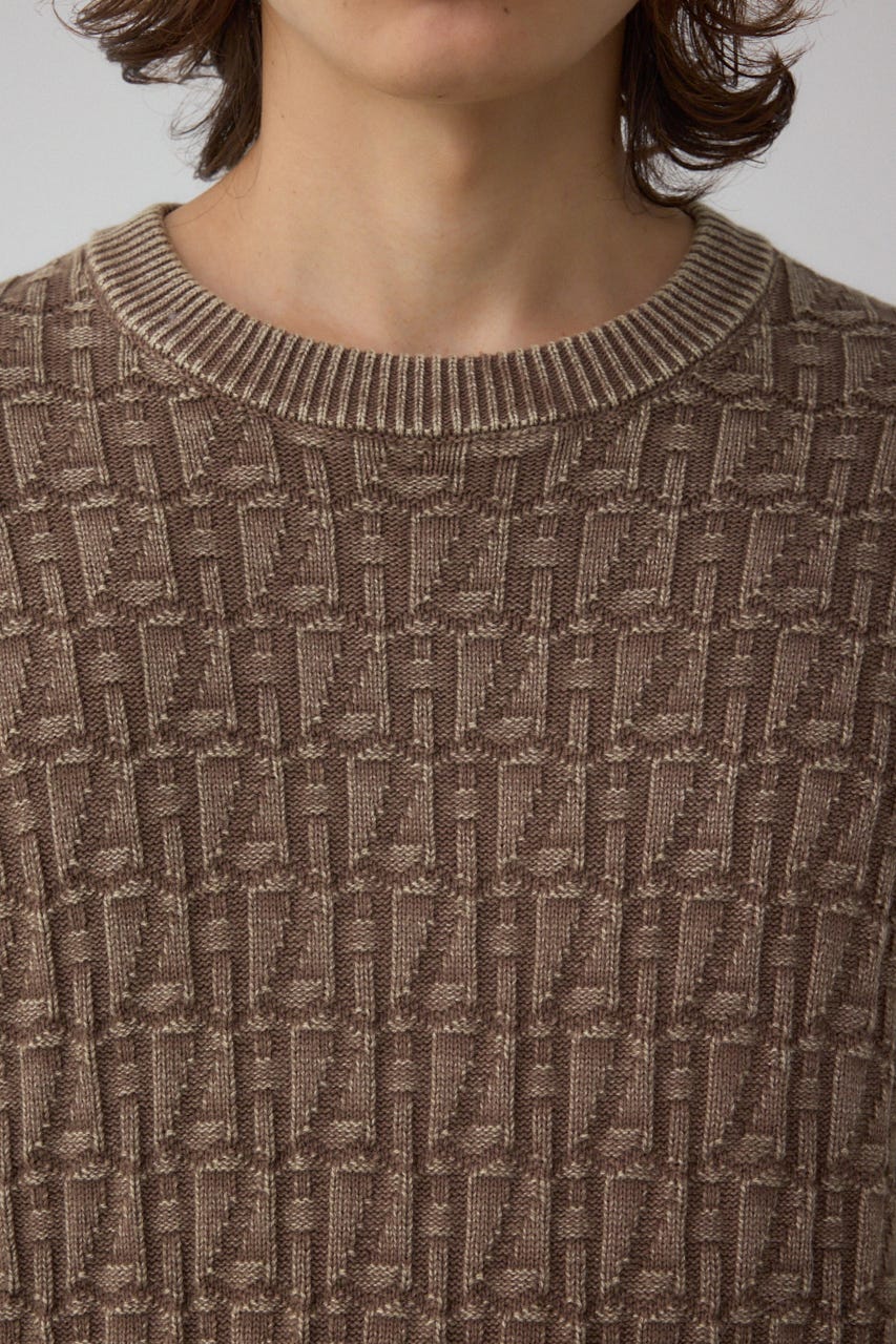 ヴィンテージライクジャガードニット BRN M