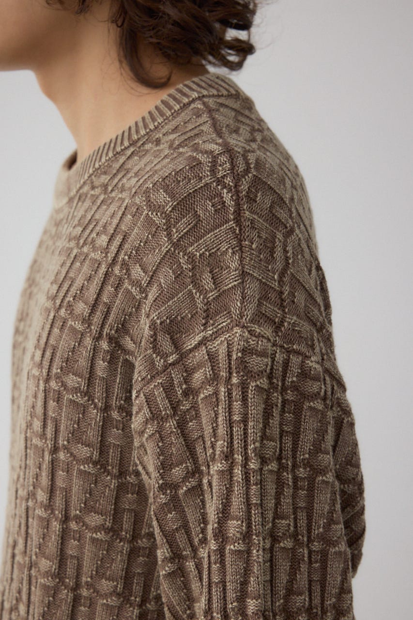 ヴィンテージライクジャガードニット BRN M