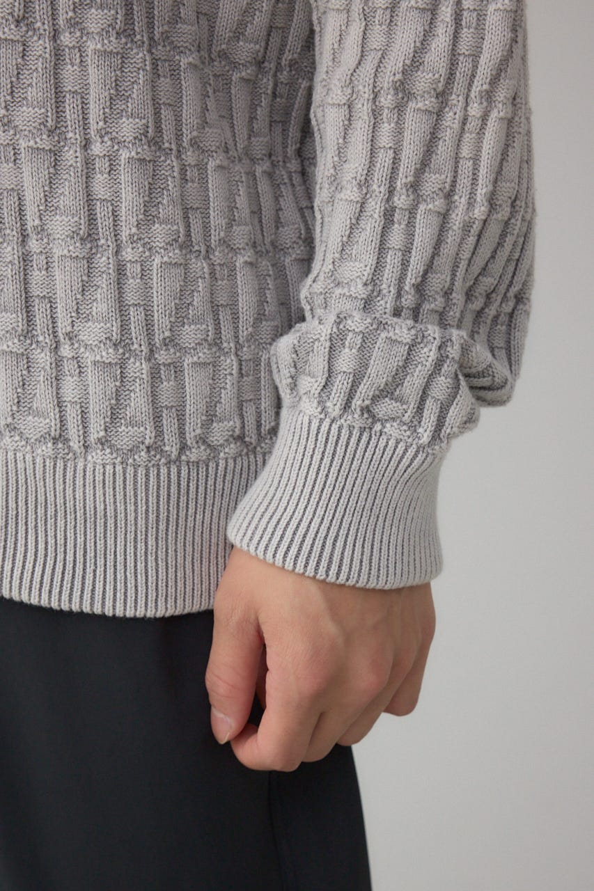 ヴィンテージライクジャガードニット GRY M