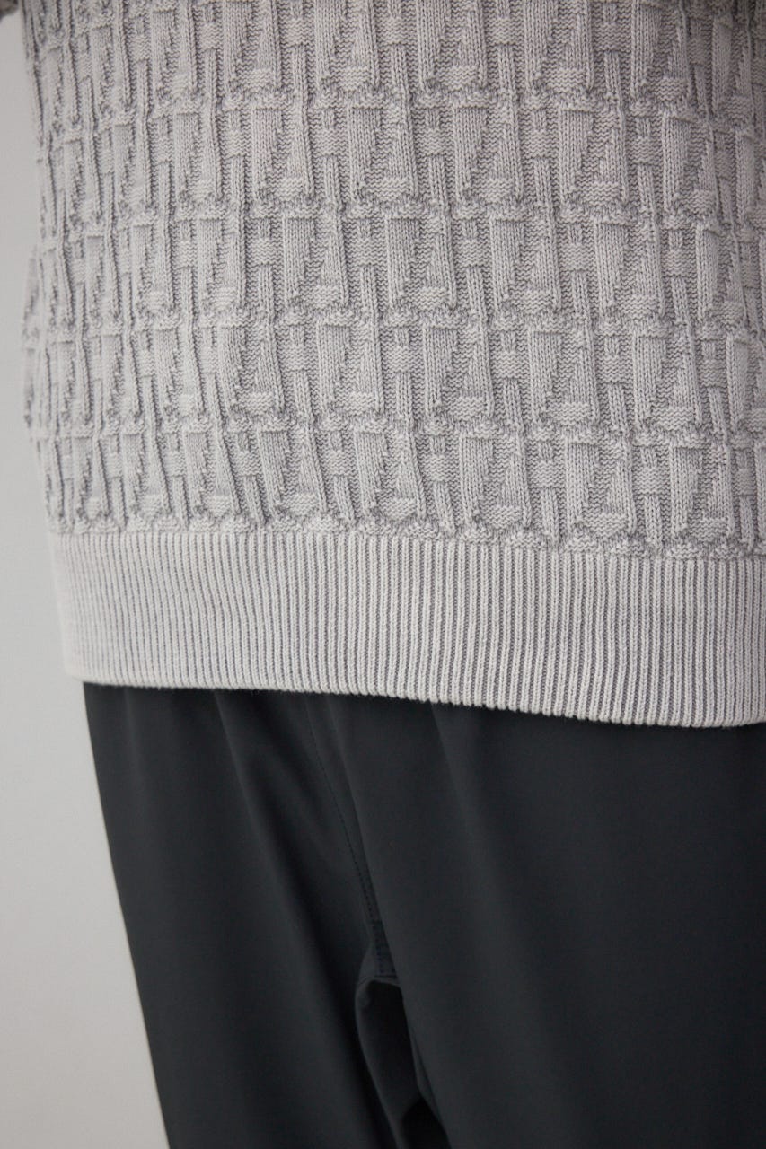 ヴィンテージライクジャガードニット GRY M