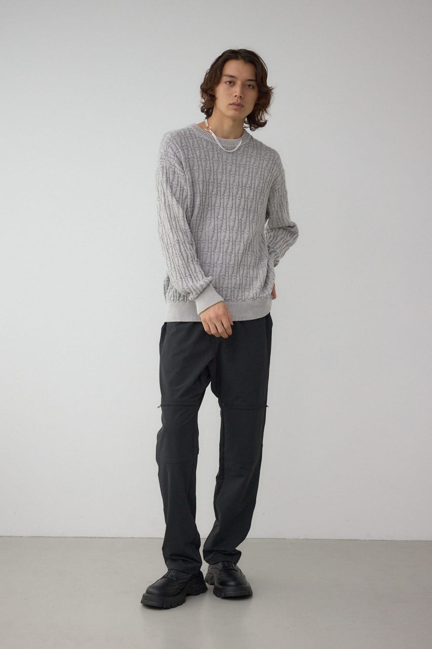 ヴィンテージライクジャガードニット GRY M