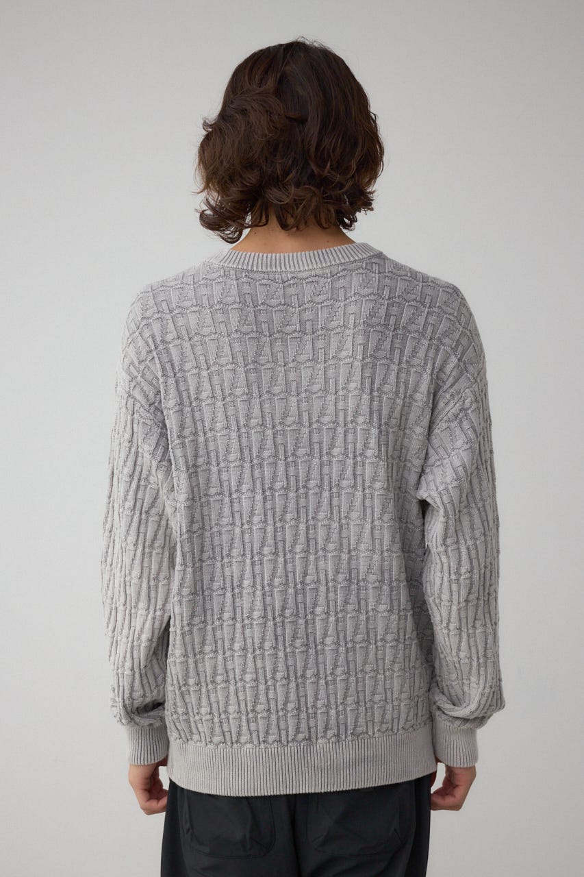 ヴィンテージライクジャガードニット GRY M