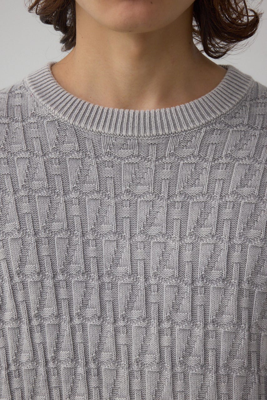 ヴィンテージライクジャガードニット GRY M