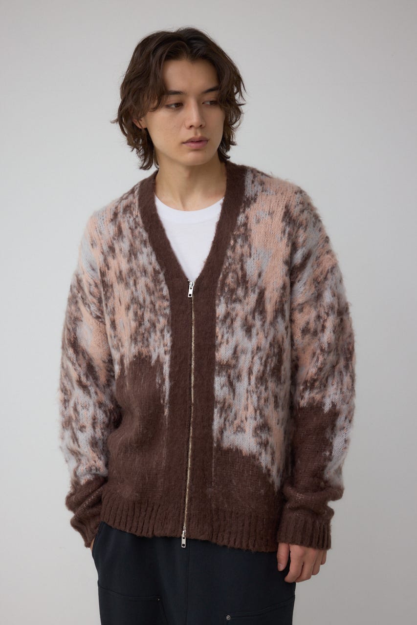 tuitaci ツイタチ　カーディガン　ブルゾン　幾何学模様　総柄　極美品 tuitaci ツイタチ カーディガン ブルゾン 幾何学模様 総柄 極美