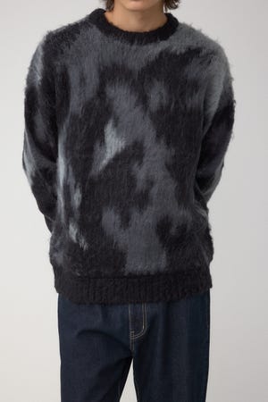 起毛総柄ニット