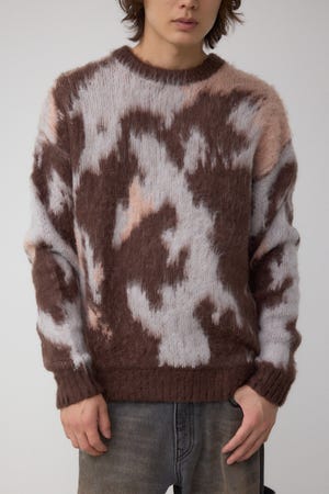 起毛総柄ニット