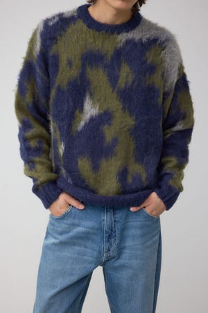 起毛総柄ニット