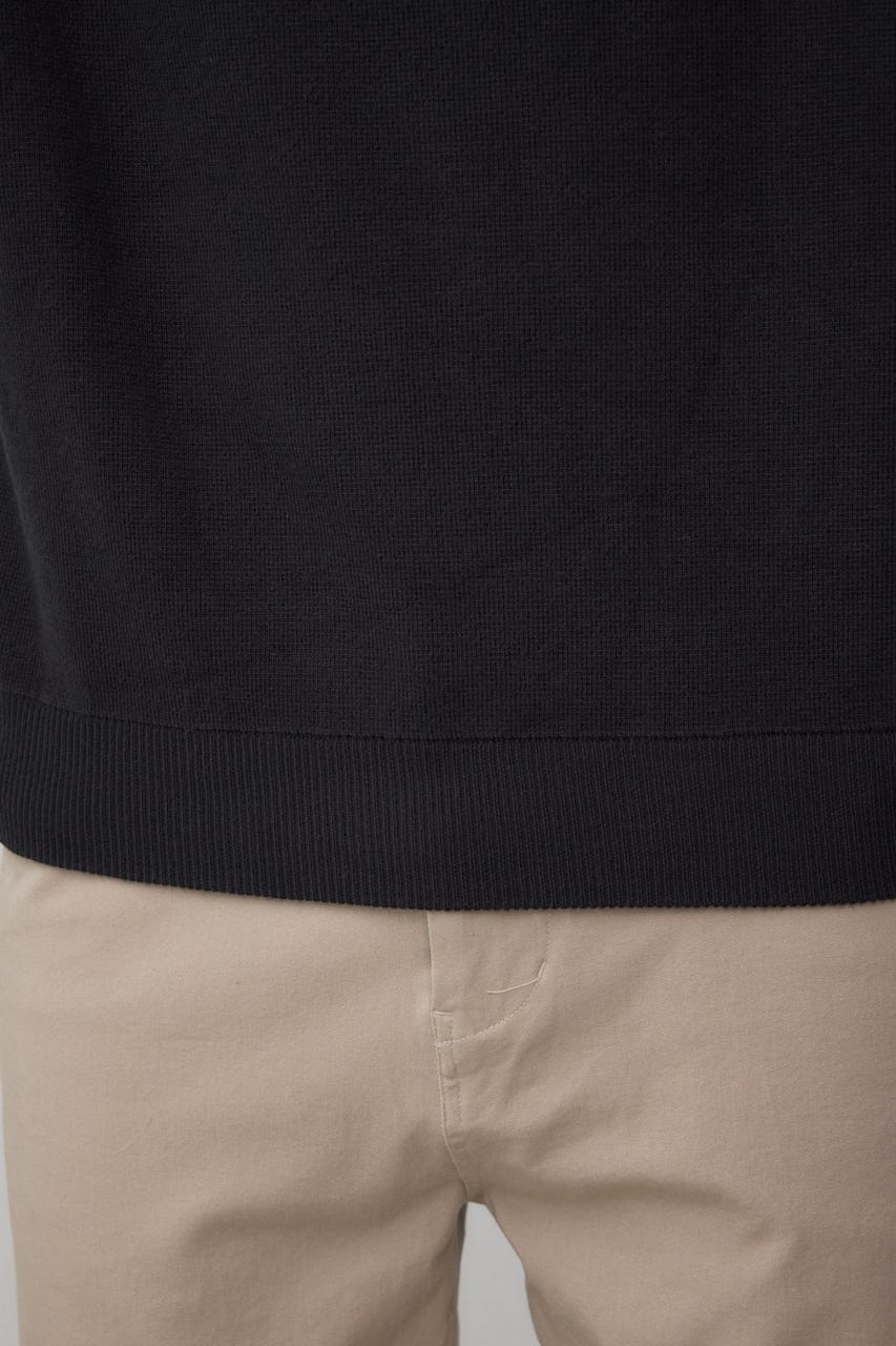 ミラノリブハーフジップ BLK L