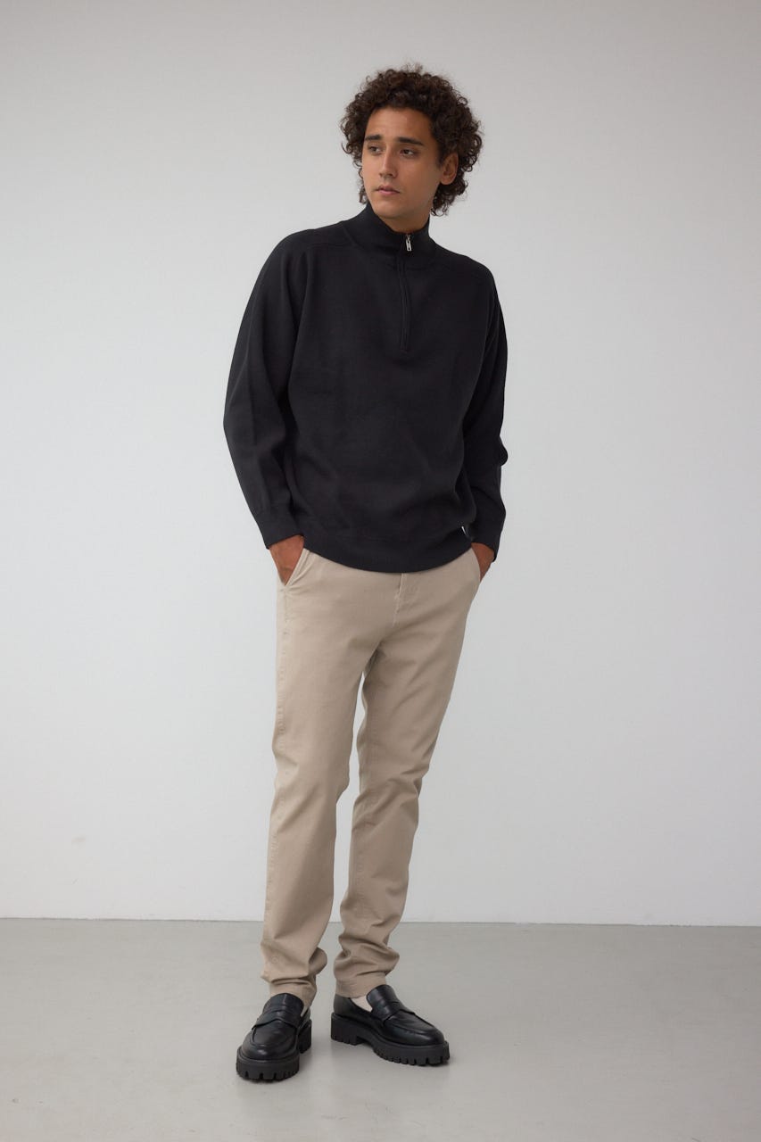 ミラノリブハーフジップ BLK L