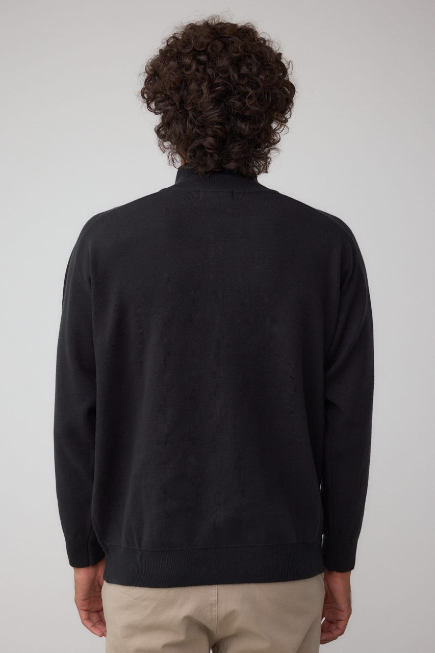 ミラノリブハーフジップ BLK L