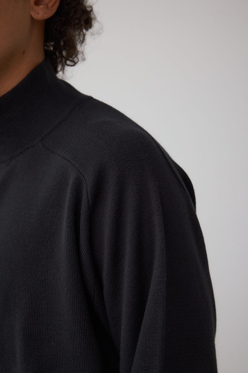 ミラノリブハーフジップ BLK L