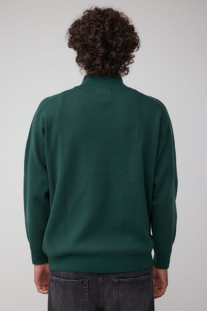 ミラノリブハーフジップ D/GRN M