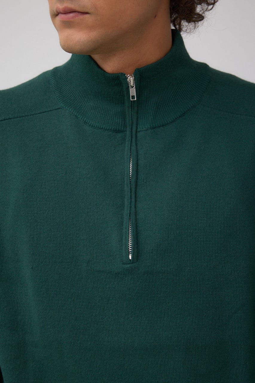 ミラノリブハーフジップ D/GRN M