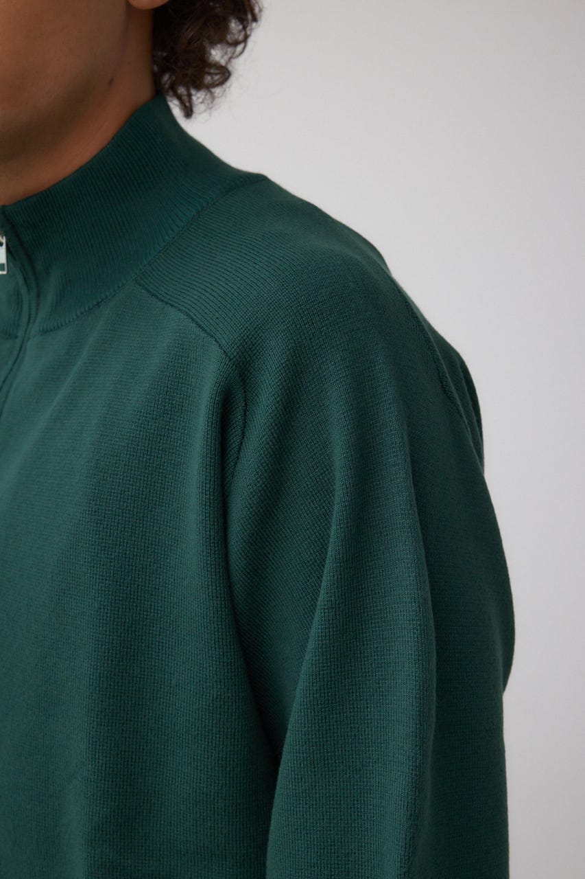 ミラノリブハーフジップ D/GRN M