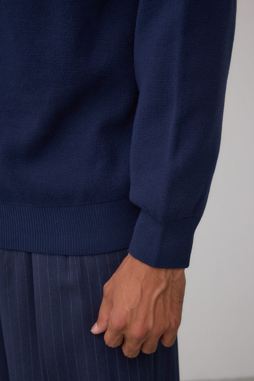 ミラノリブハーフジップ NVY M